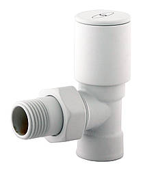 Кран вентильний кутовий з американкою SOLOMON 1/2″ WHITE 1845