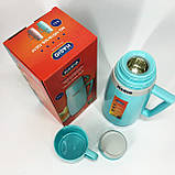 Термос Magio MG-1051B зі скляною колбою, Хороший термос, Термос для води. Колір: блакитний, фото 5