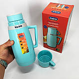 Термос Magio MG-1051B зі скляною колбою, Хороший термос, Термос для води. Колір: блакитний, фото 7