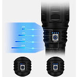 Ручний ліхтар Police AK138 WHITE LASER LED PM60-TG із зарядкою USB, що працює від 4х18650 акумуляторів, фото 6