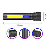 Ліхтар ручний акумуляторний CB-C12-P50-COB, Ручний ліхтарик LED, Водонепроникний ліхтар, фото 2