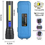 Ліхтар ручний акумуляторний CB-C12-P50-COB, Ручний ліхтарик LED, Водонепроникний ліхтар, фото 3