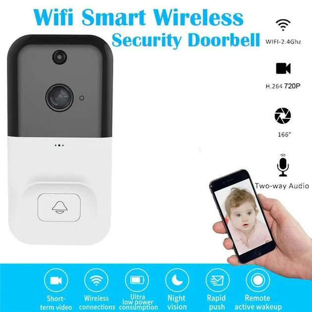 Бездротова відеокамера дверного дзвінка домофон SMART DOORBELL X5 wifi, фото 1