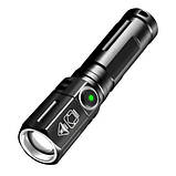 Ліхтар ручний акумуляторний PLD-535-2 з ремінцем, Ліхтарик світлодіодний для туриста, Сильний ліхтарик, фото 4