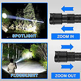 Ліхтарик PLD-H007 White Laser LED PM10-TG із вбудованим акумулятором PowerBank, Ліхтарик тактичний ручний, фото 7