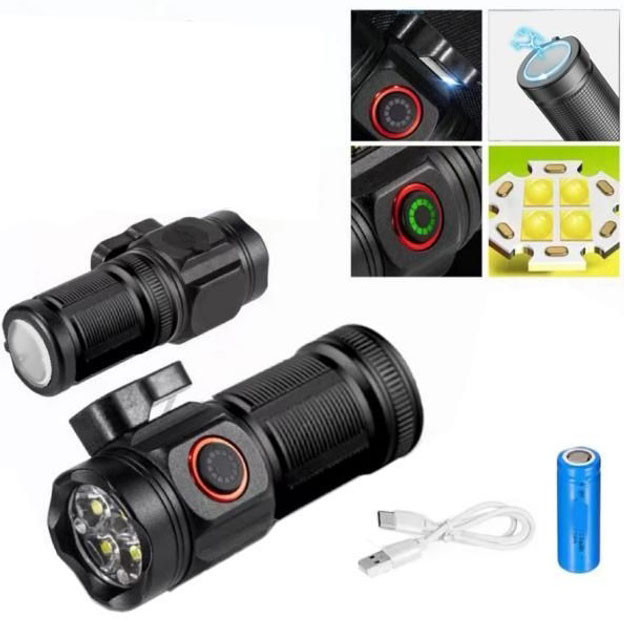 Ручний ліхтарик W5183-4XHP360, Ліхтар ручний потужний, Тактичний ліхтар, Кишеньковий міні ліхтар, фото 1