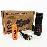 Ручний ліхтарик W5183-4XHP360, Ліхтар ручний потужний, Тактичний ліхтар, Кишеньковий міні ліхтар, фото 2