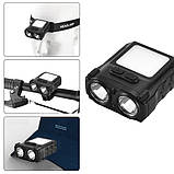 Ліхтар налобний SH-T808-2XPE-20SMD-white/red з датчиком руху, потужний налобний ліхтар для риболовлі, фото 3