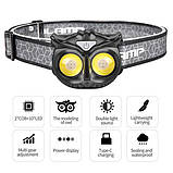 Ліхтар налобний WT208 2COB, білий, червоний, Налібний ліхтарик з usb зарядкою, Водонепроникний ліхтарик, фото 7