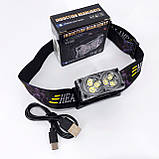 Ліхтар налобний YY-19D-6SMD Li-Ion, Світлодіодний ліхтар на лоб, Ліхтарик на голову із зарядкою, фото 7