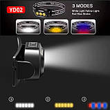 Ліхтарик налобний YD02-COB (White+red+blue), Ліхтарі налобні для активних людей, ліхтар для туризму, фото 6