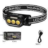 Ліхтарик налобний YD02-COB (White+red+blue), Ліхтарі налобні для активних людей, ліхтар для туризму, фото 8