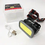 Ліхтар налобний YM-309-COB(white+red), Ліхтар з різними режимами роботи, Надпотужний ліхтар налобний, фото 5