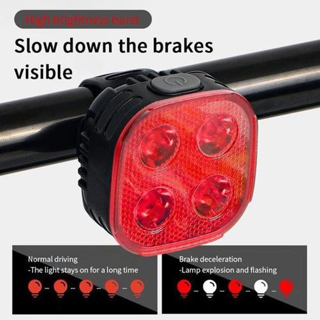 Велосипедний ліхтар задній габаритний FY-328S, 4LED, з автоматичною системою START/STOP, фото 1