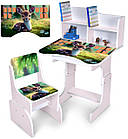 Дитяча парта 69.5х44.5 см регульована зі стільчиком та малюнком Оленя N 2071-3-7 Сакура, фото 4