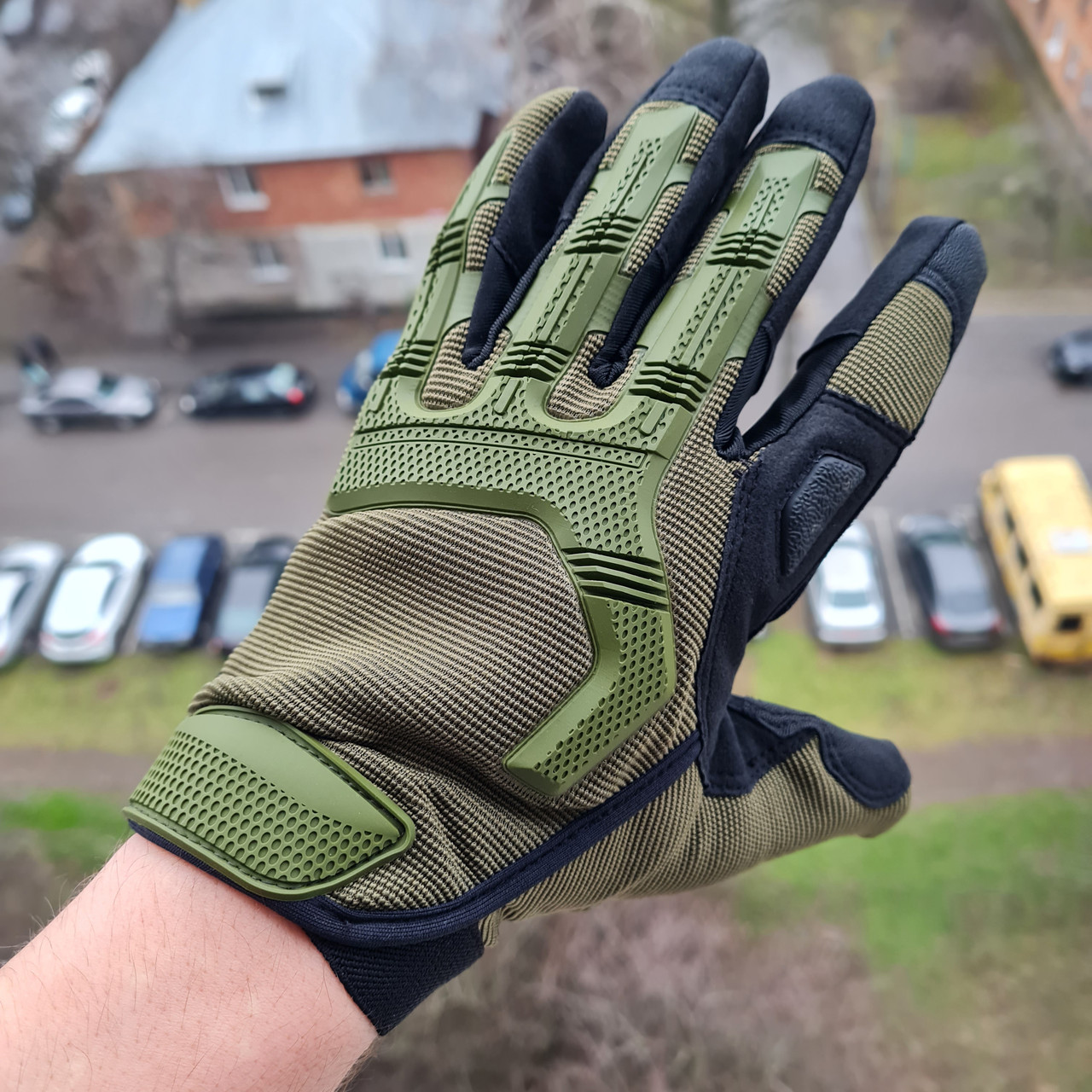 🔥 Рукавички полнопалые "Protector Plus" (Олива) тактичні, військові, штурмові, нгу зсу, фото 1