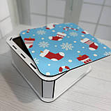 Коробка квадратна для новорічного подарунка "Валяночки" Розмір 20*20*9 см, фото 2