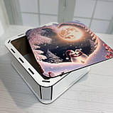 Коробка квадратна для новорічного подарунка "Сніговики" Розмір 20*20*9 см, фото 2