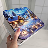 Коробка квадратна для новорічного подарунка "Хатинка" Розмір 20*20*9 см, фото 2