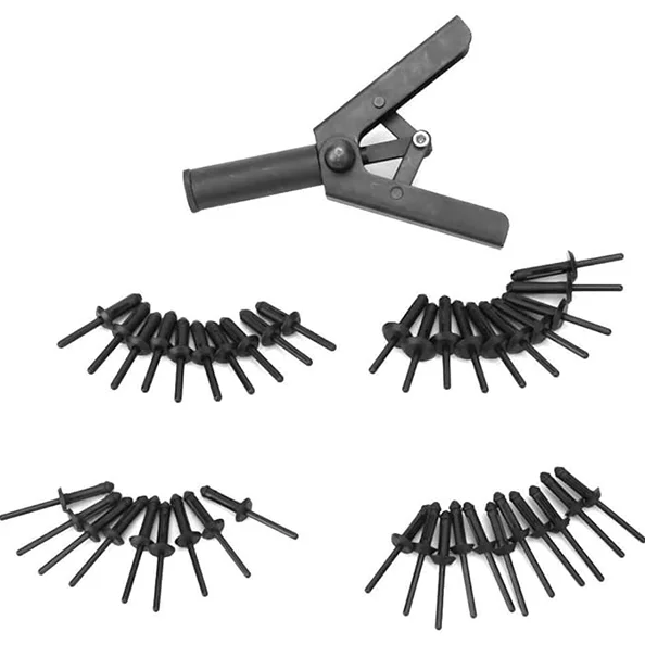Заклепувач ручний для надійної фіксації заготовок між собою + заклепки пластикові 40 шт, фото 1