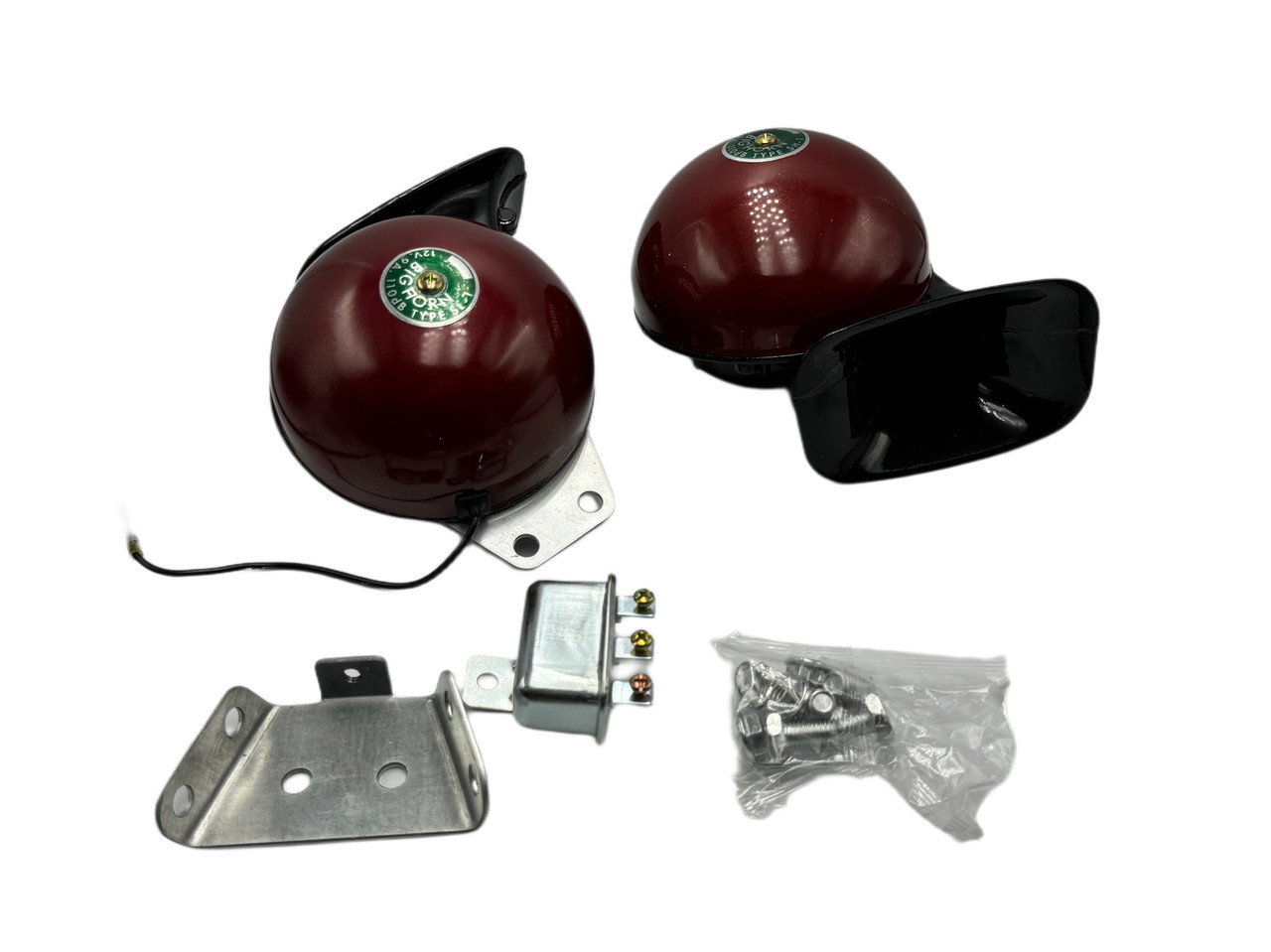 Сигнал звуковий OEM 12V 115mm ВОЛГА бордовий Big Horn (BI12155) kL., фото 1