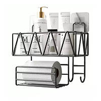 Полиця з тримачем настінна S 30*12.5*23см Stenson М50228-S (black)