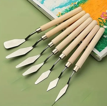 Мастихін художній набір 7 шт різної форми, шпателі для малювання