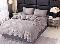 Двоспальний комплект Постільної Білизни Страйп Сатин на Резинці розмір 160х200х25 см + 2шт наволочки 50х70 см.