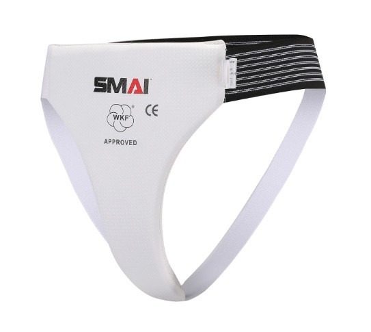 Захист паху для жінок із ліцензією WKF | біла | SMAI SM B142 original Акція Значок, фото 1