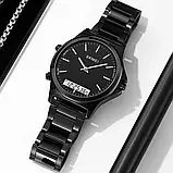 Skmei 2120BKBK Black-Black Чоловічий годинник із подвійною індикацією часу на металевому браслеті., фото 6