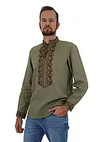 Вишиванка чоловіча Дуб (льон хакі)