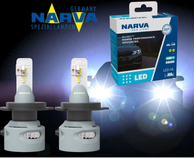Світлодіодні лампи LED "NARVA" Н4 6000k (1100-1500LM) (кулер) Performance +100% (2 шт.)