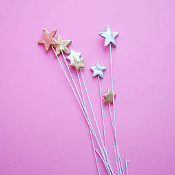 Набір цукрового декору для торту Slado "Міні зірочки золото/cрібло" 7 шт