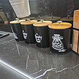 Набір ємностей для кухні 4 штуки для кави, чаю, цукру та солі Ruhhy (24578), фото 9