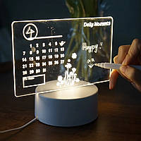 Світильник нічник декоративний Календар настільна лампа для спальні дітей дівчинки на письмовий стіл акриловий