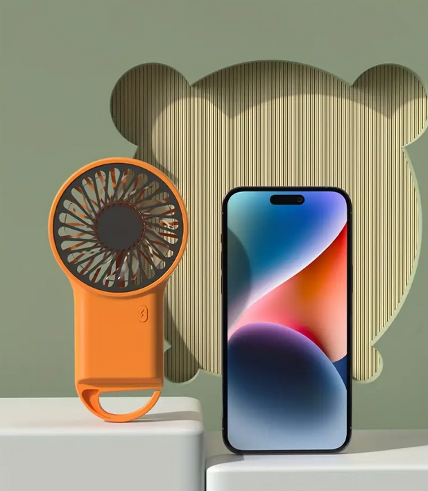 Вентилятор акумуляторний з карабіном USB Fan Y17orange
