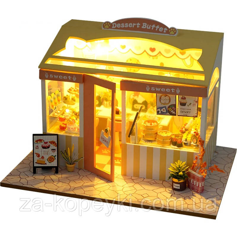 Румбокс Мініатюрна кондитерська Cake Shop DIY Book Nook Kit Інтер'єрний конструктор TD-34