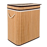 Бамбуковий кошик для білизни - два відділення Ruhhy 24269 - 100 л, фото 4