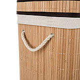 Бамбуковий кошик для білизни - два відділення Ruhhy 24269 - 100 л, фото 7