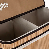 Бамбуковий кошик для білизни - два відділення Ruhhy 24269 - 100 л, фото 9