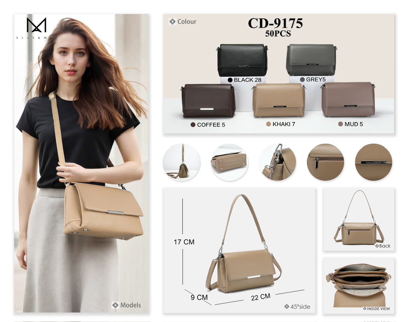 Жіноча стильна сумочка Alex&Mia (гуртом/роздріб)