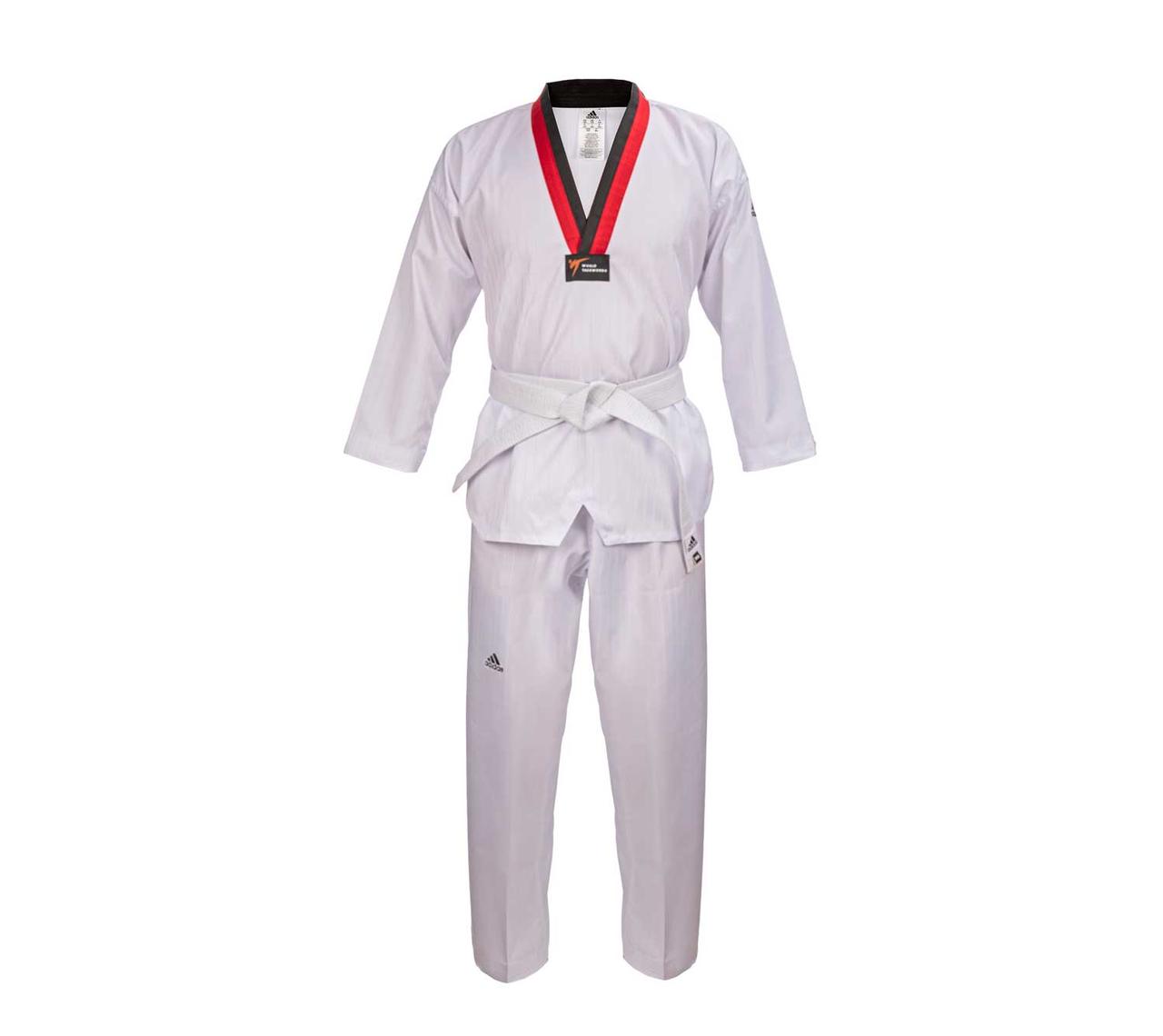 Добок для Тхеквондо ADI-START з ліцензією WT з червоно-чорним коміром | білий | ADIDAS ADITS01