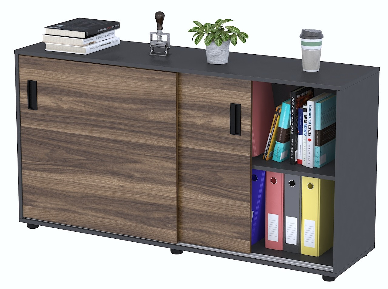 Тумба офісна  LS-141х75 антрацит TM Loft design