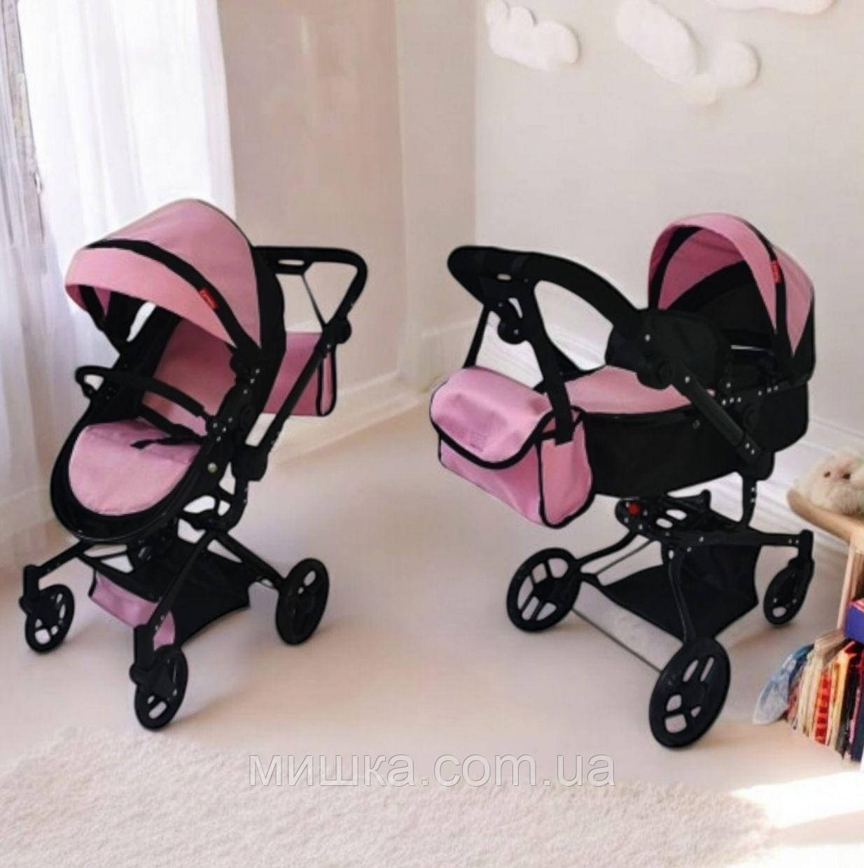 Коляска для ляльки із сумкою 9695 Carrello персикова, max висота ручки 80 см, фото 1
