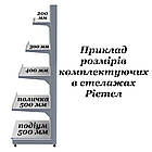 Торговий стелаж 1600*1200 мм, стелаж прямий приставний, металевий стелаж Рістел, пристінний стелаж в магазин, стелаж для торгівлі, фото 8