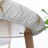 Скатертина кругла під мармур водовідштовхувальна на гумці. Скатертина на круглий стіл діаметр 80 см, фото 5