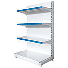 Торговий стелаж 1600*1200 мм, стелаж прямий приставний, металевий стелаж Рістел, пристінний стелаж в магазин, стелаж для торгівлі, фото 4