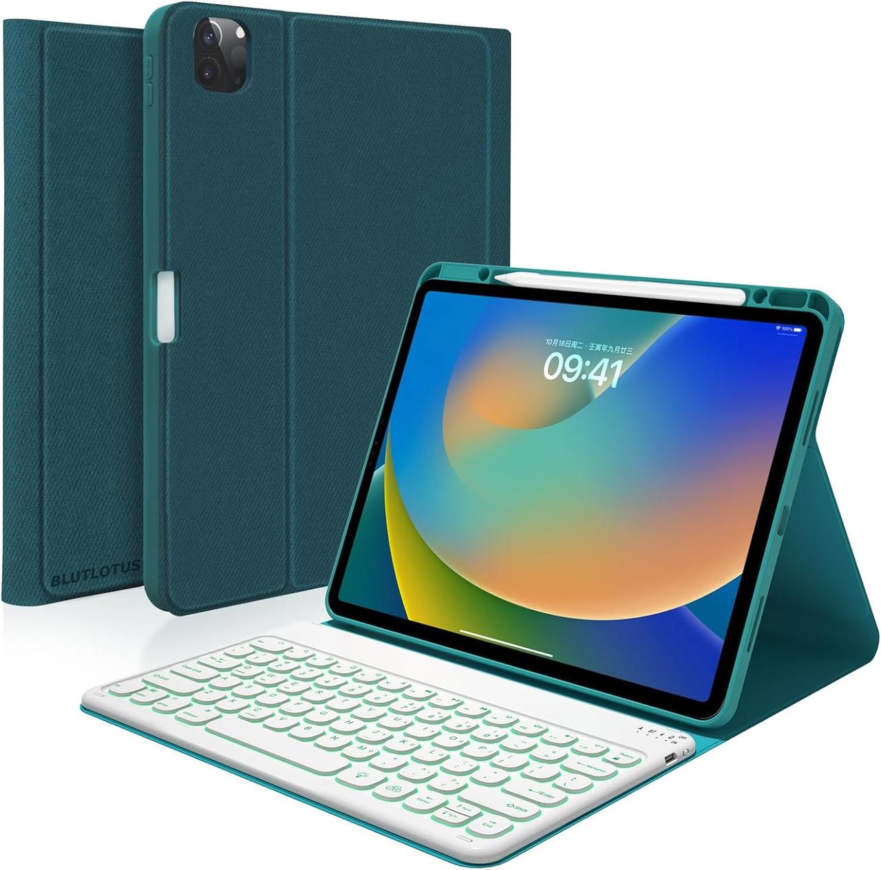 Чохол-клавіатура BLUTLOTUS для iPad Air 13 2024, iPad Pro 12,9 дюйма 2022/2021/2020 (6-е/5-е/4-е покоління), год