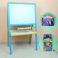 Мольберт магнітний двосторонній кольоровий з поличкою