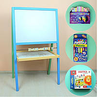 Мольберт дитячий двосторонній кольоровий з кубиками